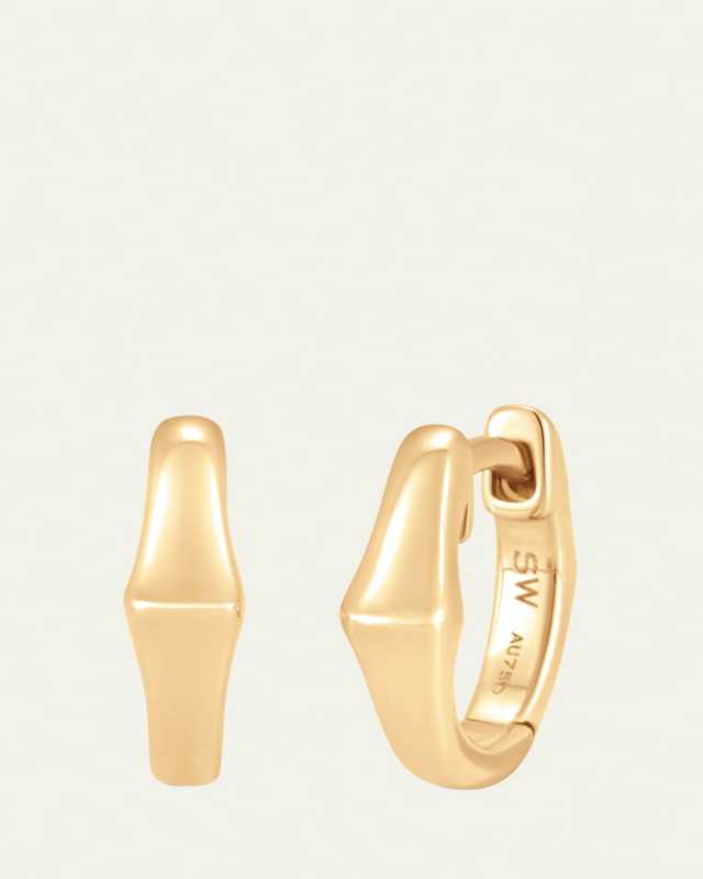 18K Yellow Gold Lucia Huggie Earrings